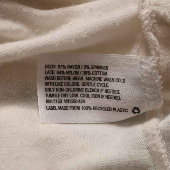 4/$20 - Art Class Girls Cream Off White Lace Peplum Dressy Tank Top Size M 7/8 - Picture 7 of 8